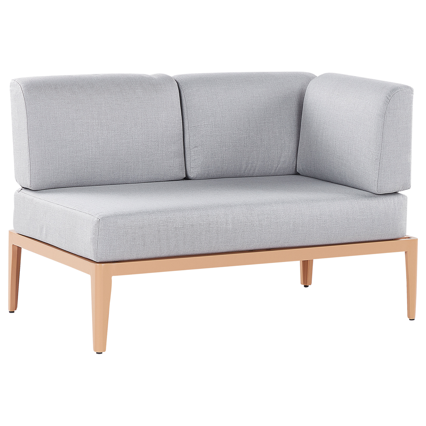 Garten Ecksofa mit Tisch 6-Sitzer RIMA III linksseitig modular Metall Grau
