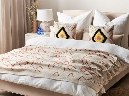 Kuscheldecke BHIWANI Baumwolle 130 x 180 cm Beige
