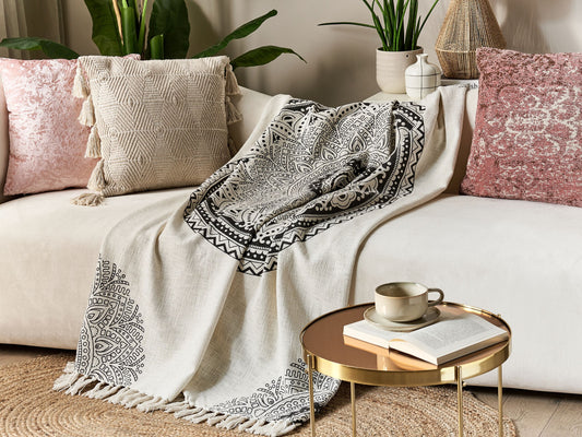 Kuscheldecke BERHAMPORE Baumwolle 130 x 180 cm Beige