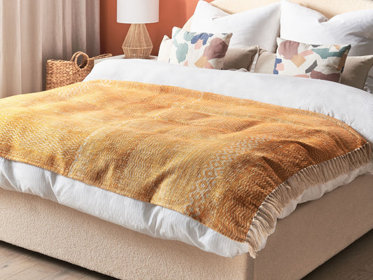 Kuscheldecke FIROZABAD Baumwolle 130 x 180 cm Orange
