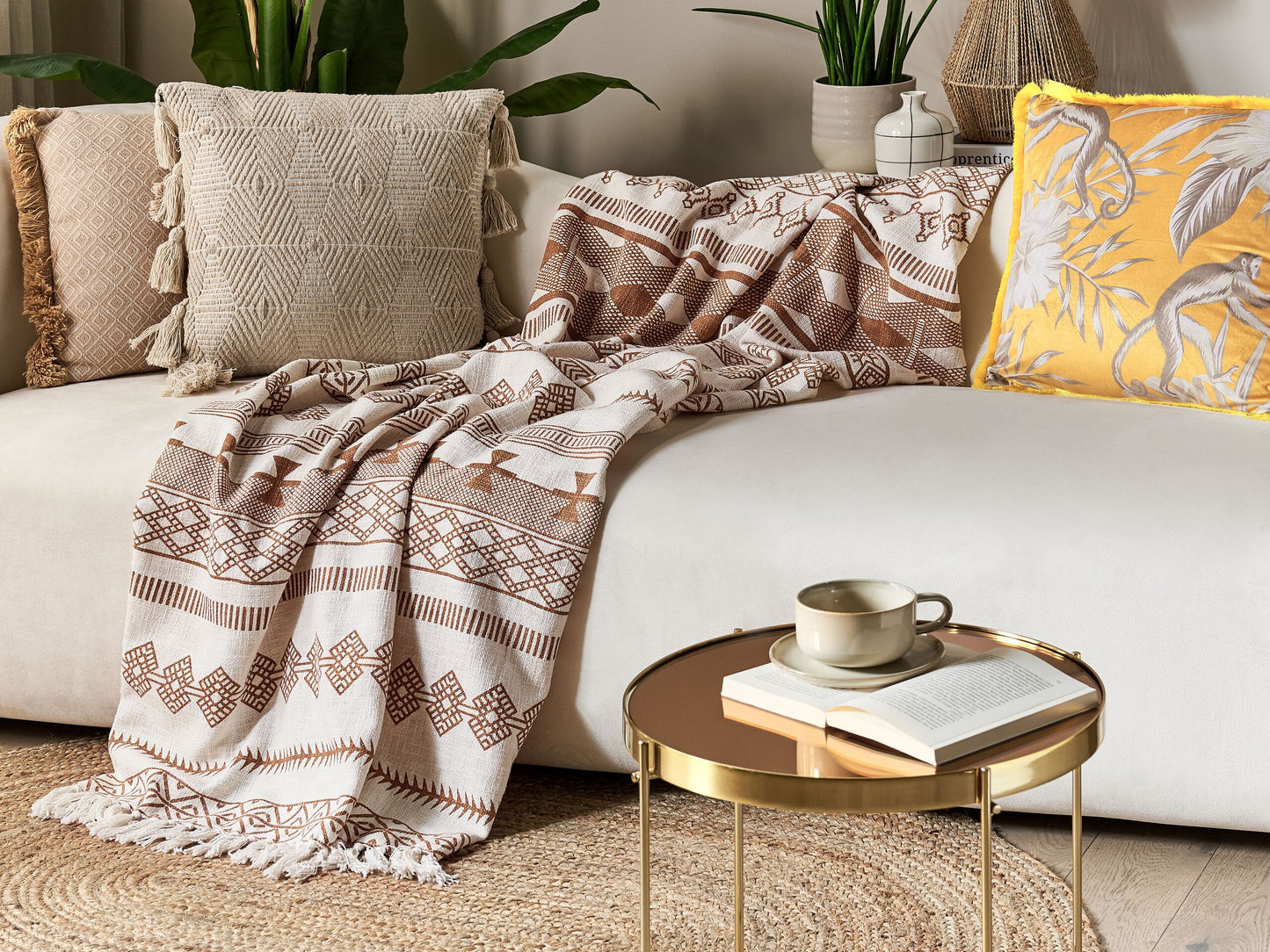 Kuscheldecke JORHAT Baumwolle 130 x 180 cm Beige