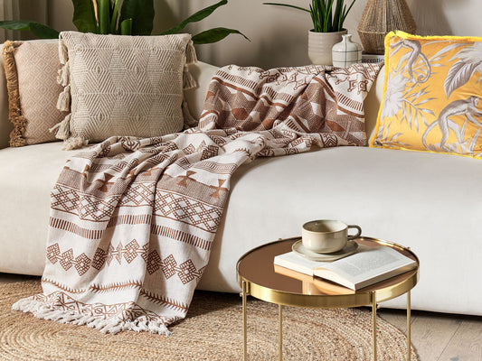 Kuscheldecke JORHAT Baumwolle 130 x 180 cm Beige