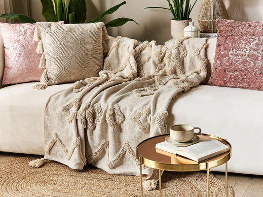 Kuscheldecke GUNA Baumwolle 130 x 180 cm Beige