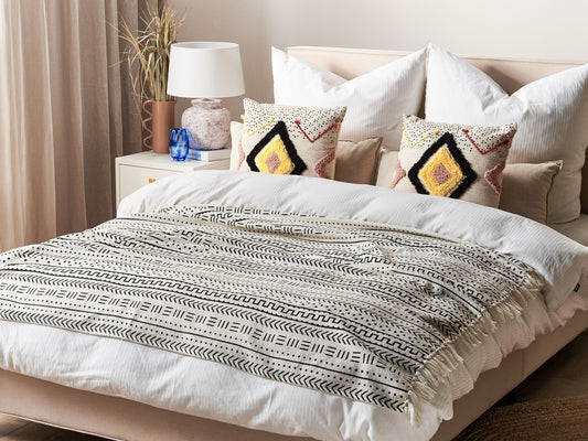 Kuscheldecke PANVEL Baumwolle 130 x 180 cm Weiss
