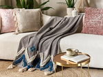 Kuscheldecke KOTTAYAM Baumwolle 130 x 180 cm Grau