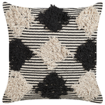Dekokissen 2er Set BHUSAWAL Baumwolle 50 x 50 cm Schwarz Geometrisches Muster