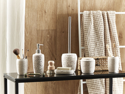 Badaccessoires Set 6-teilig PALMILLA Keramik Cremeweiss