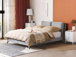 Bett mit Lattenrost Samtstoff MELLE 140 x 200 cm Grau