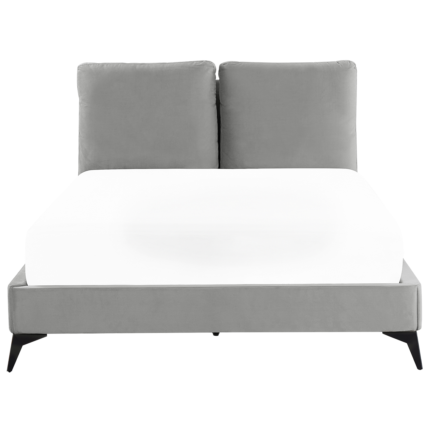 Bett mit Lattenrost Samtstoff MELLE 140 x 200 cm Grau