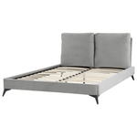Bett mit Lattenrost Samtstoff MELLE 140 x 200 cm Grau