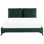Bett mit Lattenrost Samtstoff MELLE 160 x 200 cm Smaragdgrün