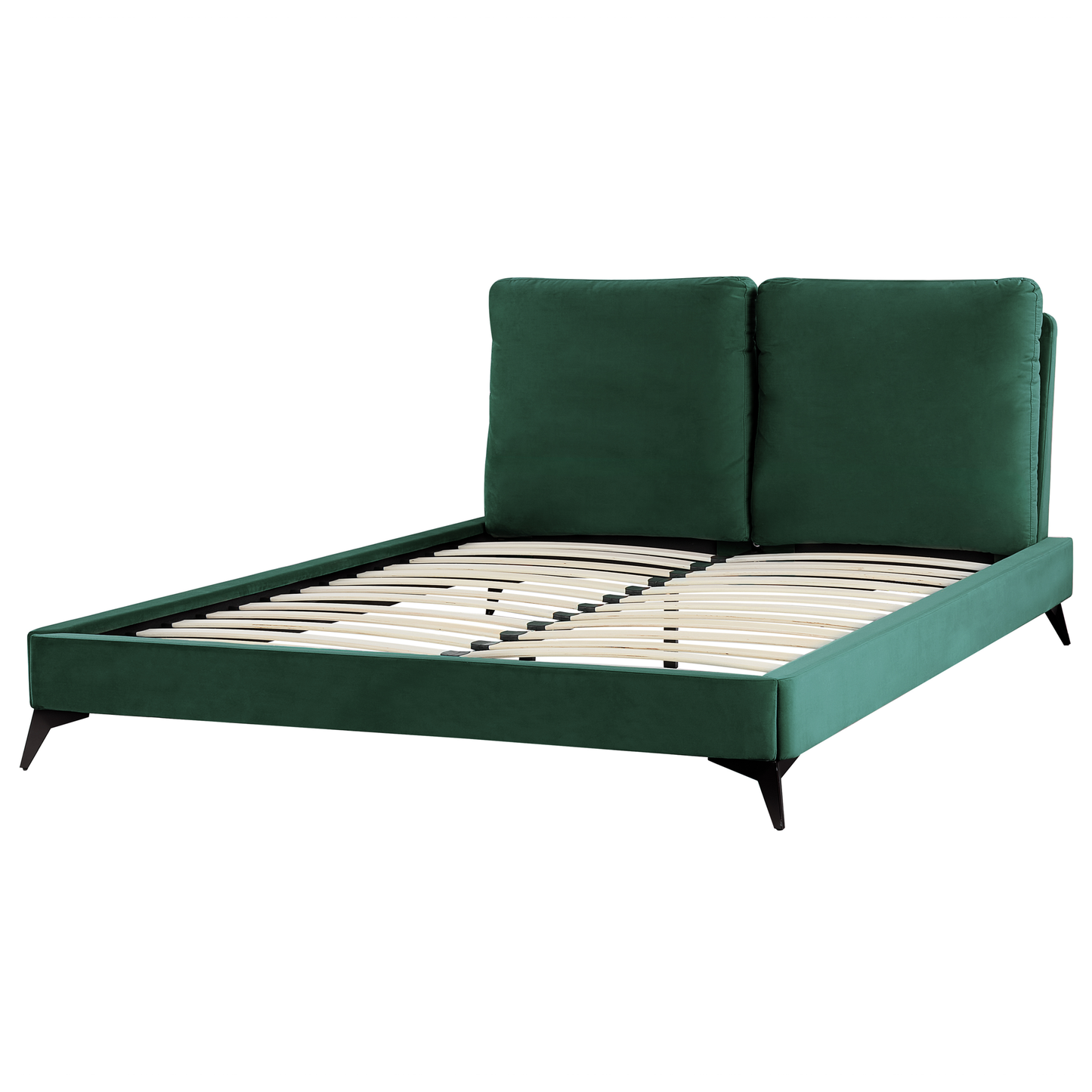 Bett mit Lattenrost Samtstoff MELLE 160 x 200 cm Smaragdgrün