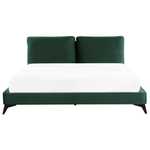 Bett mit Lattenrost Samtstoff MELLE 180 x 200 cm Smaragdgrün