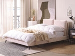 Bett mit Lattenrost Samtstoff MELLE 140 x 200 cm Pastellrosa