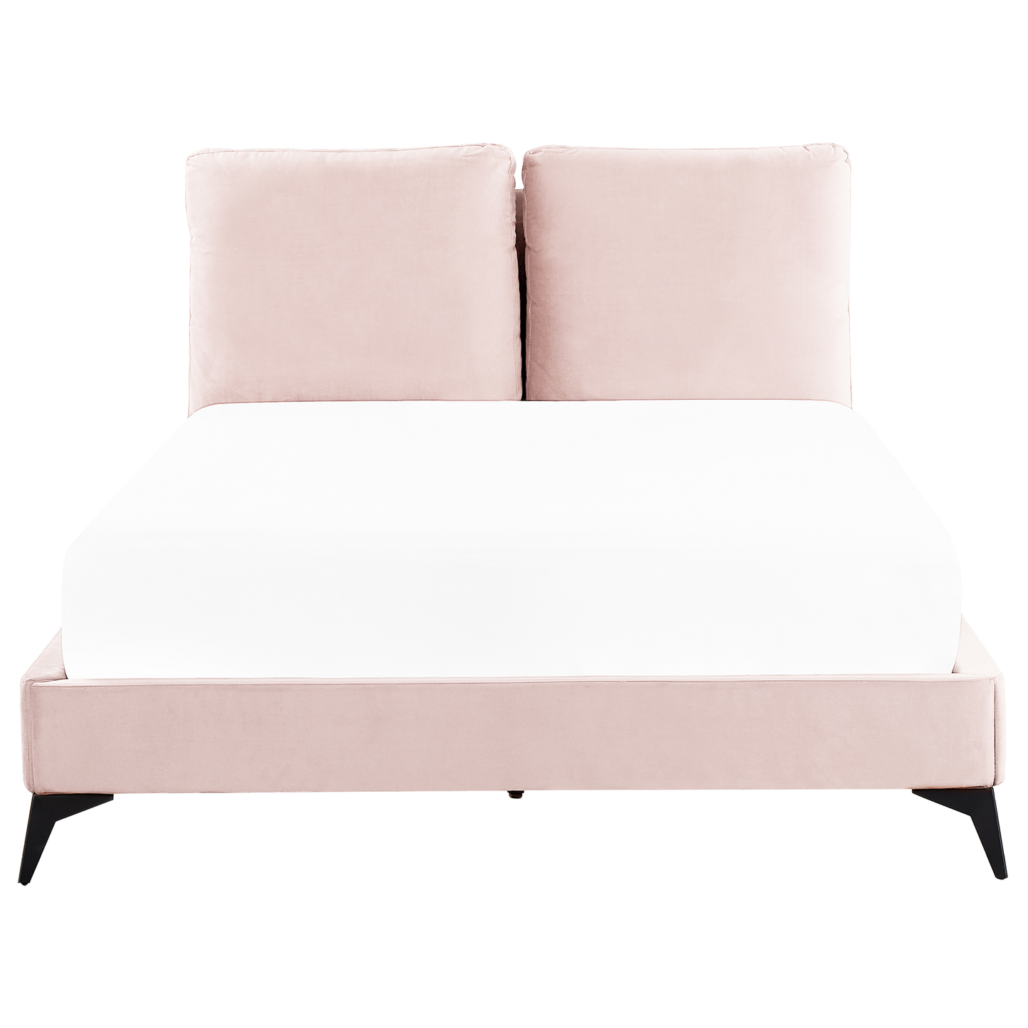 Bett mit Lattenrost Samtstoff MELLE 140 x 200 cm Pastellrosa