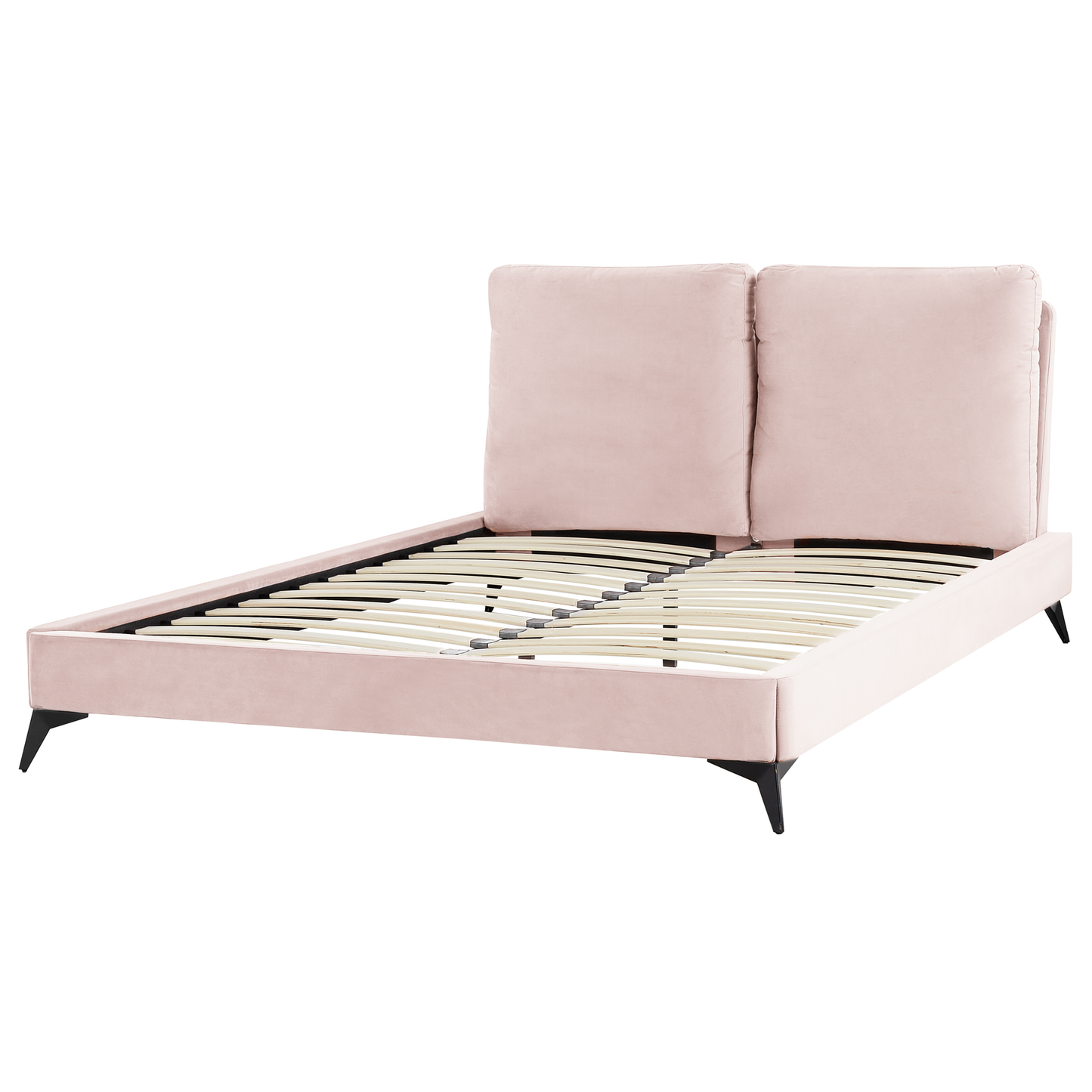 Bett mit Lattenrost Samtstoff MELLE 140 x 200 cm Pastellrosa
