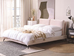 Bett mit Lattenrost Samtstoff MELLE 160 x 200 cm Pastellrosa