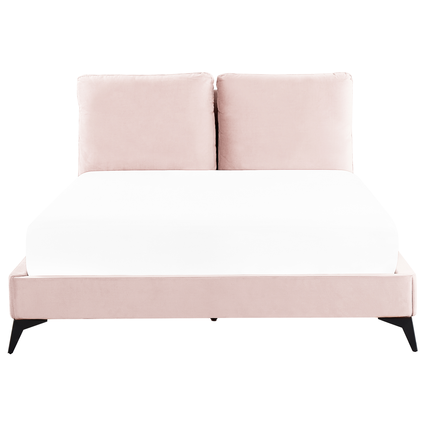 Bett mit Lattenrost Samtstoff MELLE 160 x 200 cm Pastellrosa