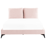 Bett mit Lattenrost Samtstoff MELLE 160 x 200 cm Pastellrosa