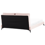 Bett mit Lattenrost Samtstoff MELLE 160 x 200 cm Pastellrosa
