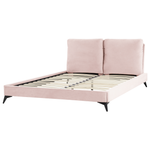 Bett mit Lattenrost Samtstoff MELLE 160 x 200 cm Pastellrosa