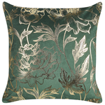 Dekokissen 2er Set DAFFODIL Samtstoff 45 x 45 cm Smaragdgrün Blumenmuster