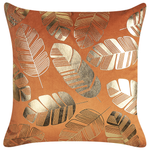 Dekokissen 2er Set SUNFLOWER Samtstoff 45 x 45 cm Orange Pflanzenmuster