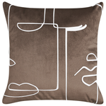 Dekokissen 2er Set PHILODENDRON Samtstoff 45 x 45 cm Braun Abstraktes Muster