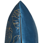 Dekokissen 2er Set DELICIOSA Samtstoff 45 x 45 cm Blau Pflanzenmuster