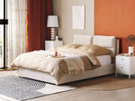 Bett mit Stauraum Samtstoff BATILLY 140 x 200 cm Hellbeige