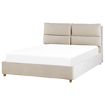Bett mit Stauraum Samtstoff BATILLY 140 x 200 cm Hellbeige
