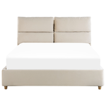 Bett mit Stauraum Samtstoff BATILLY 140 x 200 cm Hellbeige
