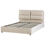 Bett mit Stauraum Samtstoff BATILLY 140 x 200 cm Hellbeige