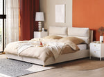 Bett mit Stauraum Samtstoff BATILLY 180 x 200 cm Hellbeige