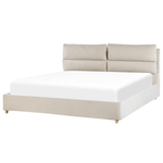 Bett mit Stauraum Samtstoff BATILLY 180 x 200 cm Hellbeige