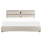 Bett mit Stauraum Samtstoff BATILLY 180 x 200 cm Hellbeige