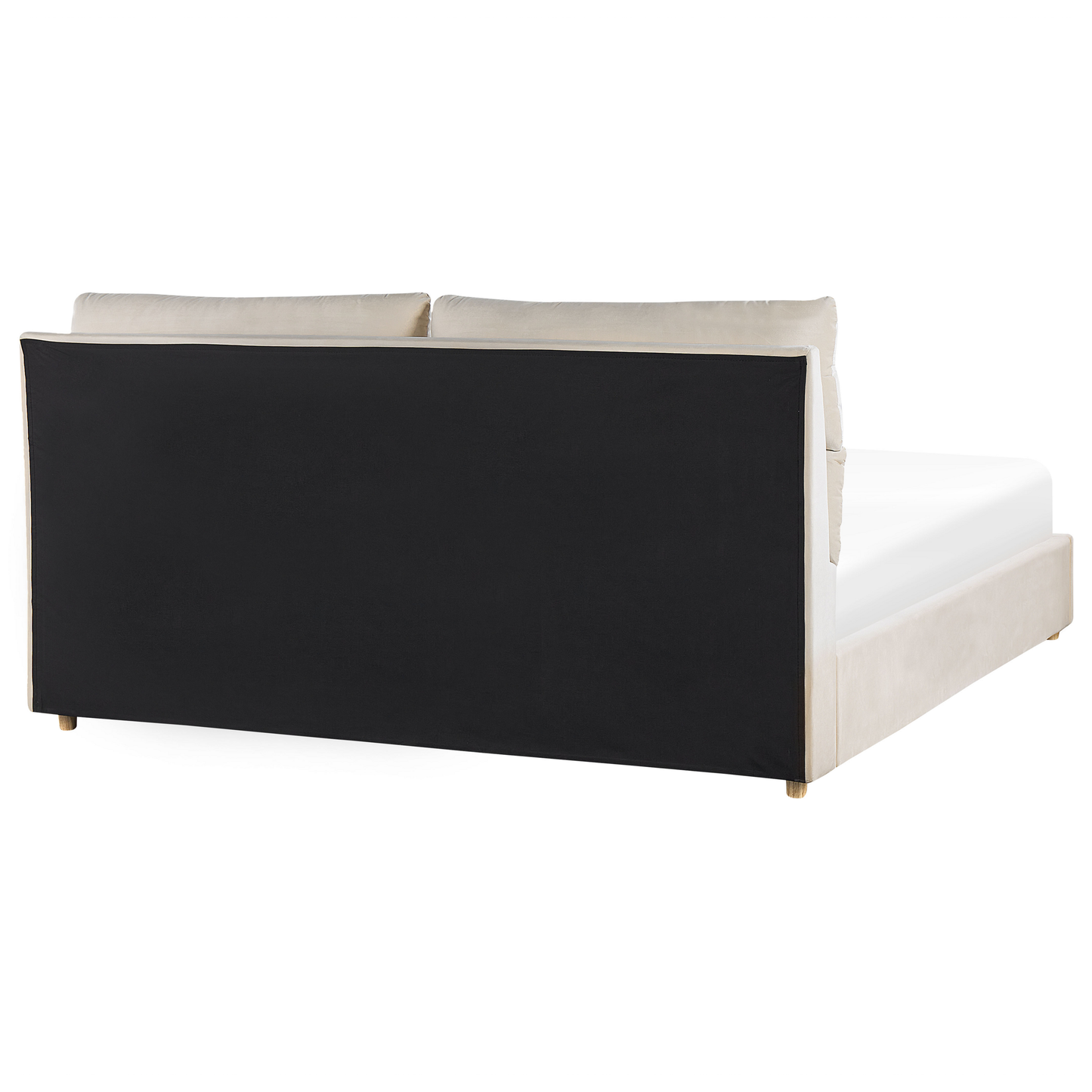 Bett mit Stauraum Samtstoff BATILLY 180 x 200 cm Hellbeige