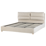 Bett mit Stauraum Samtstoff BATILLY 180 x 200 cm Hellbeige