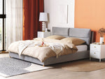 Bett mit Stauraum Samtstoff BATILLY 180 x 200 cm Hellgrau
