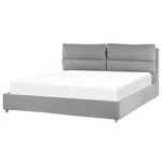 Bett mit Stauraum Samtstoff BATILLY 180 x 200 cm Hellgrau