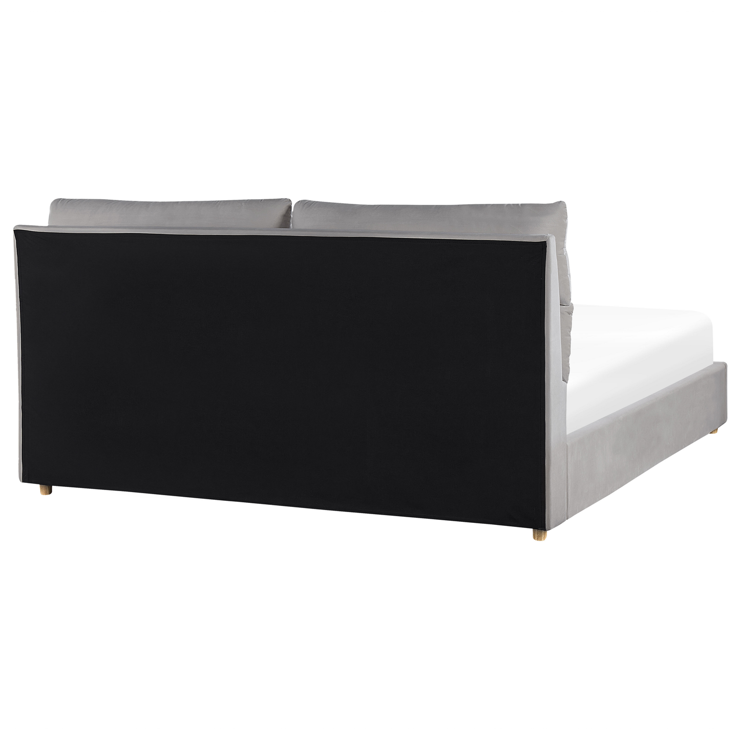Bett mit Stauraum Samtstoff BATILLY 180 x 200 cm Hellgrau