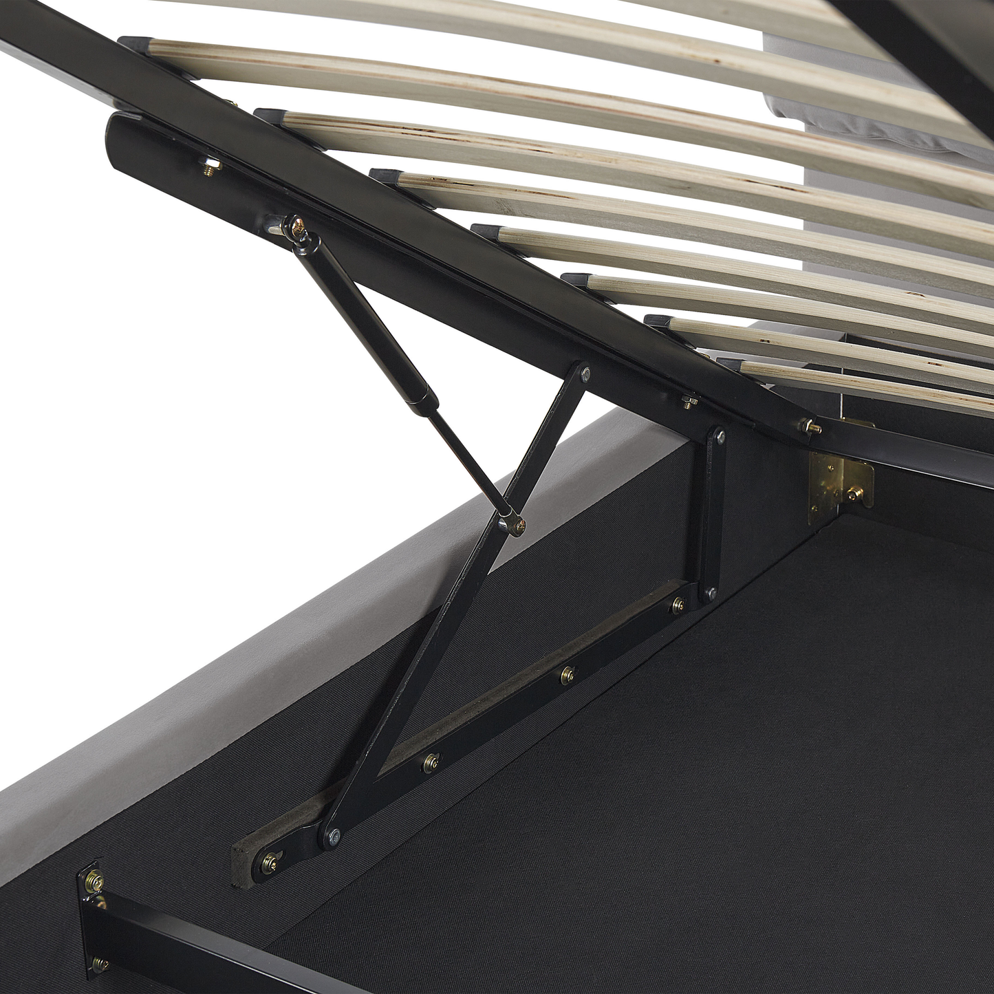 Bett mit Stauraum Samtstoff BATILLY 180 x 200 cm Hellgrau