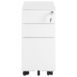 Aktenschrank Metall weiss 3 Schubladen mit Rollen BOLSENA