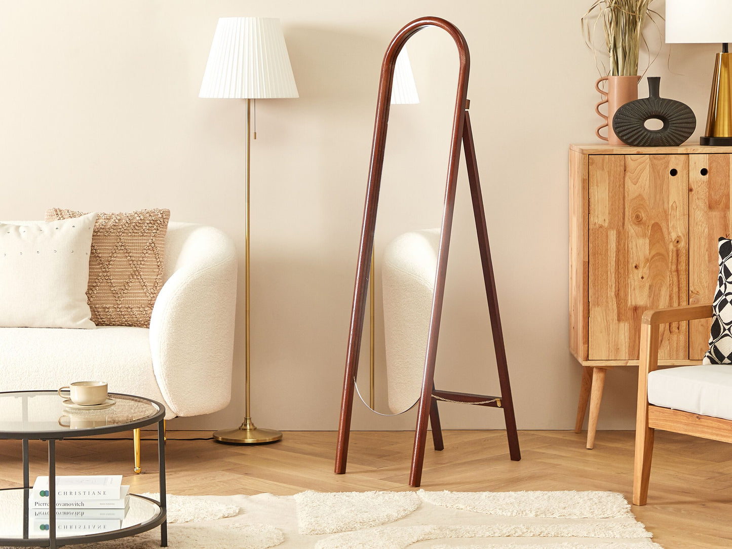 Standspiegel CHELLES 150 cm Holz Dunkelbraun