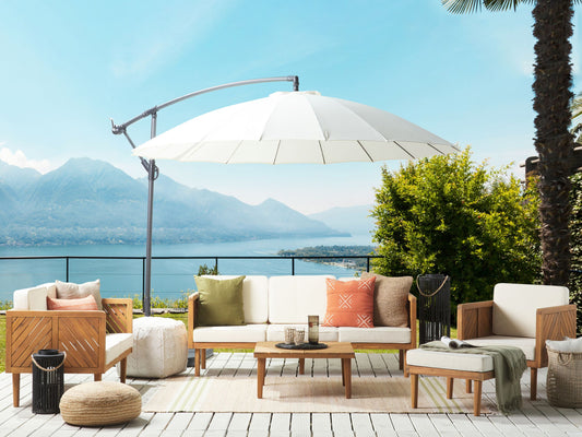 Lounge Set mit Tisch und Ottomane 6-Sitzer BARATTI Akazienholz Braun