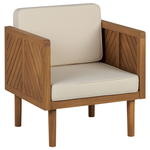 Lounge Set mit Tisch und Ottomane 6-Sitzer BARATTI Akazienholz Braun