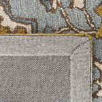 Teppich Wolle gelb / blau 140 x 200 cm orientalisches Muster Kurzflor MUCUR