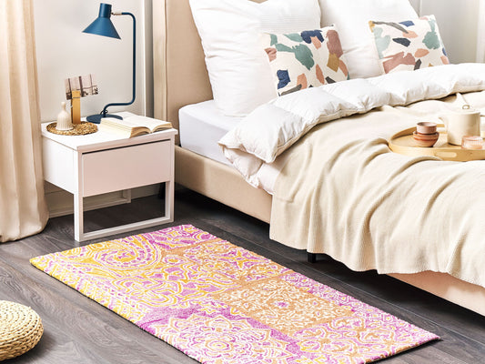 Teppich Wolle mehrfarbig orientalisches Muster 80 x 150 cm Kurzflor AVANOS