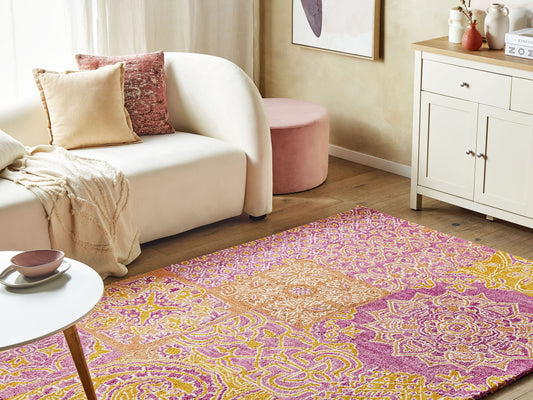 Teppich Wolle mehrfarbig orientalisches Muster 160 x 230 cm Kurzflor AVANOS