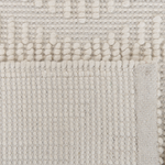 Teppich Wolle helles Beige 200 x 200 cm geometrisches Muster Kurzflor LAPSEKI